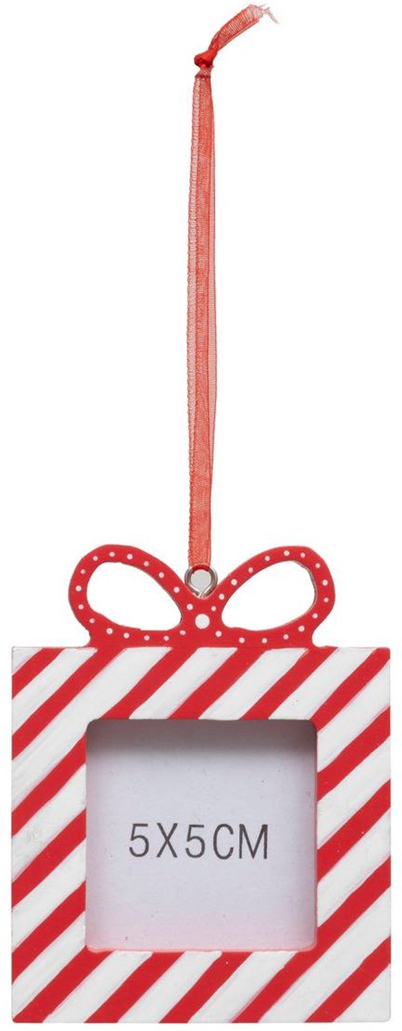 Feeric lights & Christmas Hangende kerstboom als cadeau, fotohouder van rood hout, 10 cm Rouge