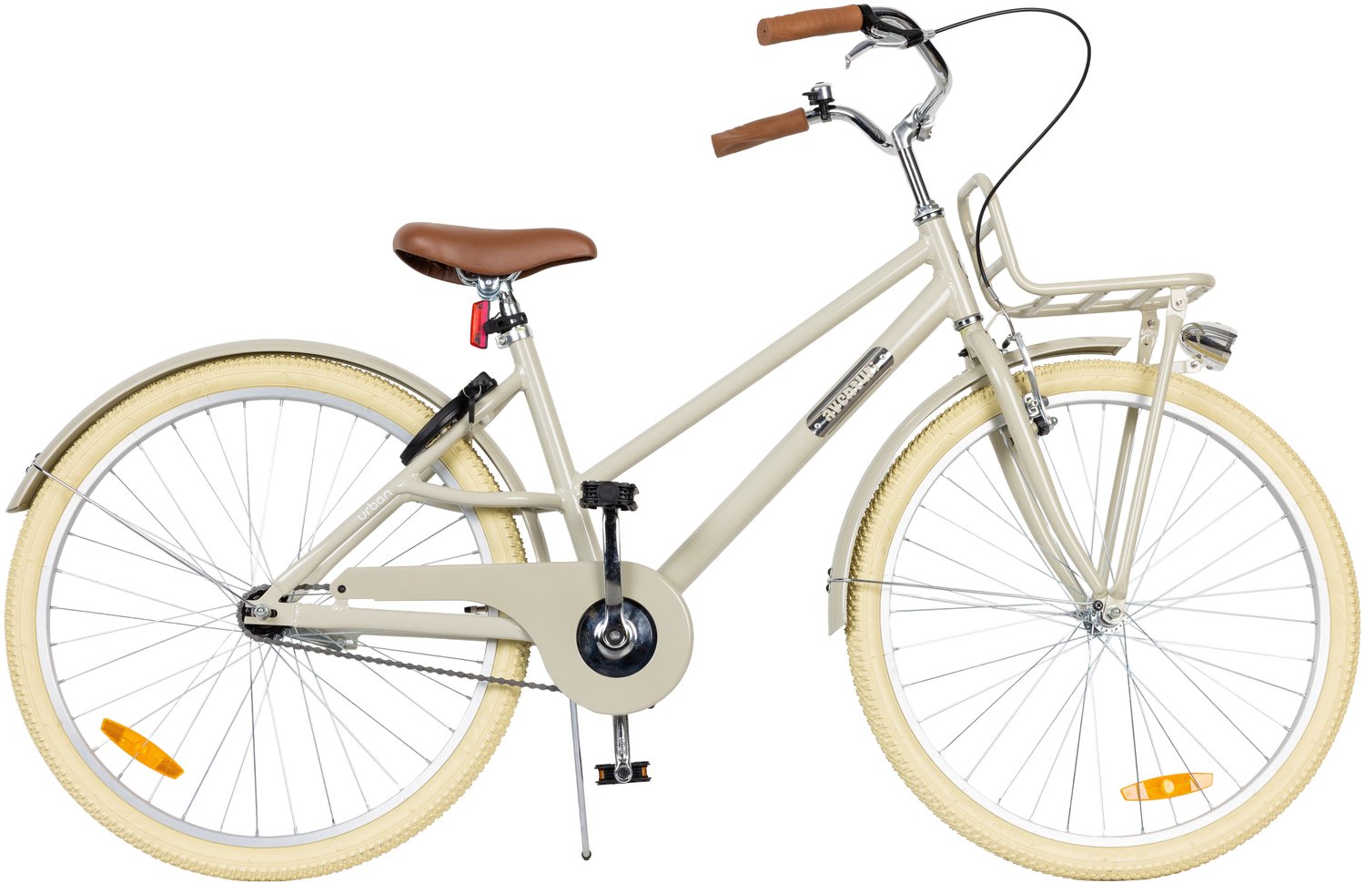 Aventuri Urban Aluminium Unisex kinderfiets 26 Inch Kinderfiets voor 10 tot 14 jaar Met standaard Bruin