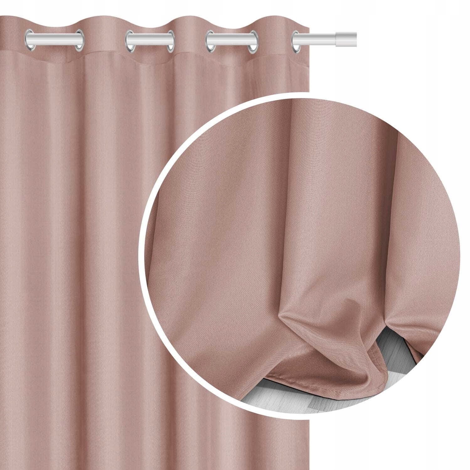 PRESTIQUA Puddelkleurige VIVA Salon Gordijn - 140x175 cm, Gekleurd Poederroze