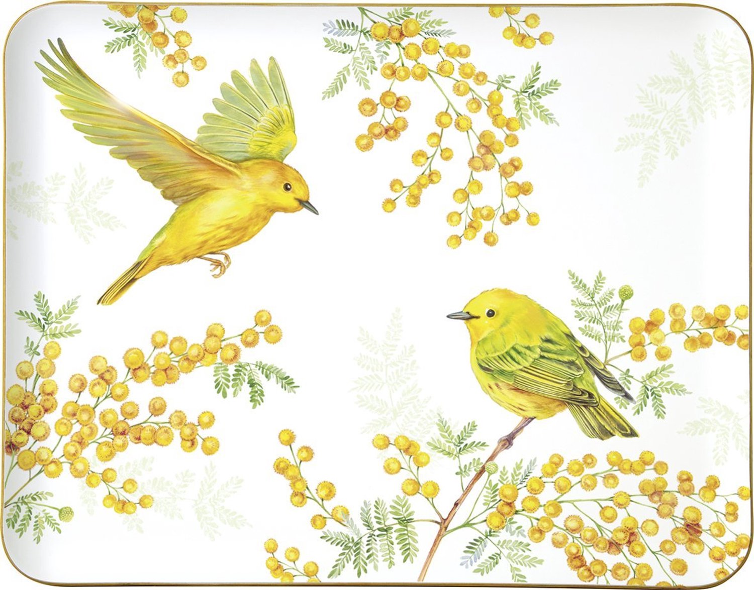 Dienblad van hout met een PU afneembare toplaag Joy of Spring light green