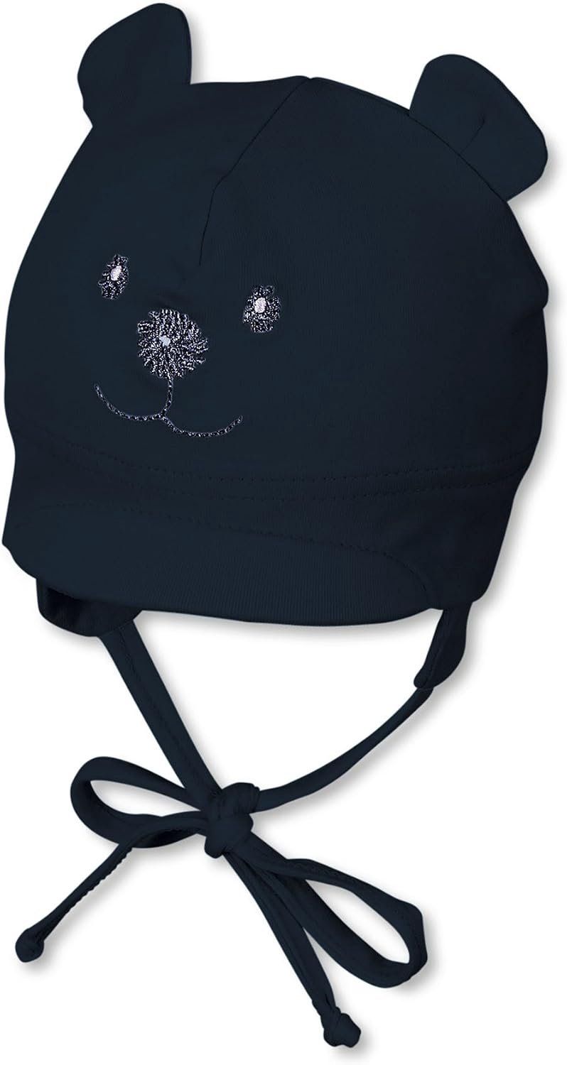 Sterntaler Baby Muts met Strikjes - Maat 51 - Zilver