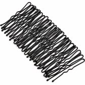 Zwarte haarspelden – set van 50 stuks – metalen haar pinnen voor dames en heren – antislip bobby pins – lengte 3,5 cm – handige verpakking voor dagelijks gebruik en styling
