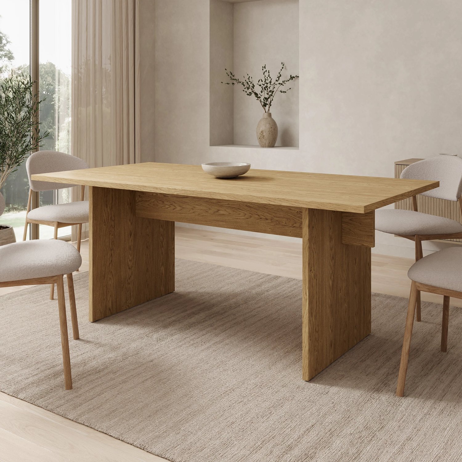 MEUBELLA Tarei - Eetkamertafel - Eikenpatroon - 190x95x78 cm Bruin