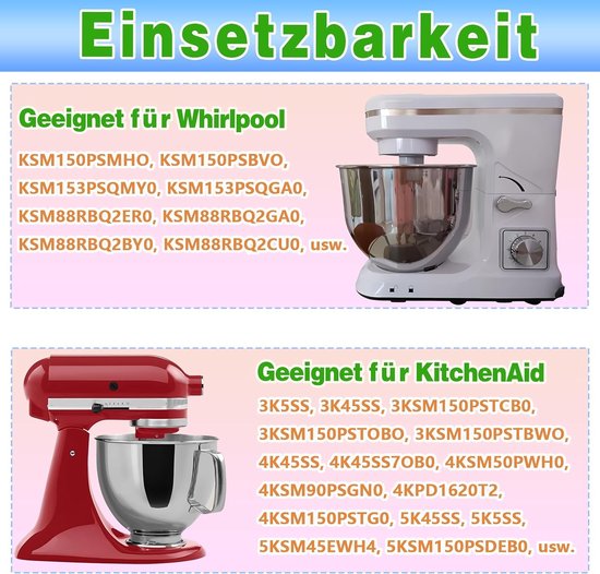 2 stuks vervangende wormwiel voor mixer, geschikt voor W10112253, nylon materiaal, duurzame onderdelen — afbeelding 4