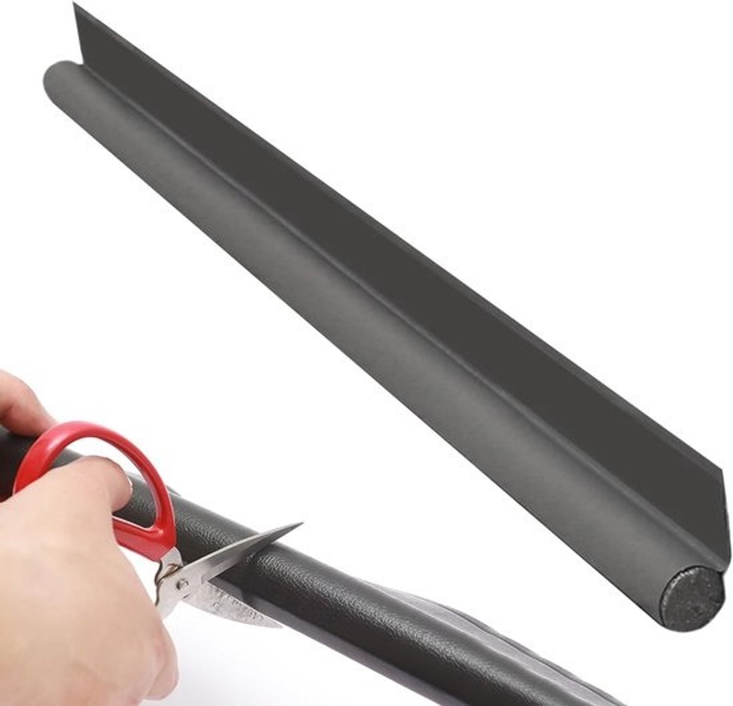 Onder-deurtochtstrip - Deurisolatie - Houdt tocht tegen - Verstelbare schuimstrip - 96cm lengte - Grijs