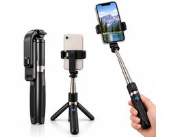 Selfiestick Tripod voor alle type telefoons en Action Cams - 1m - Bluetooth