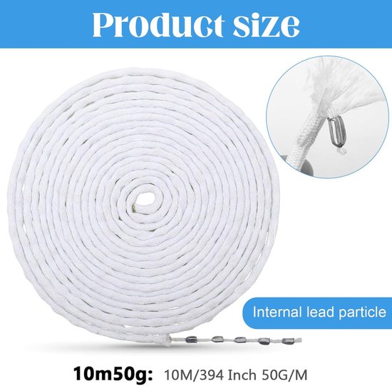500g Lood Tape voor Gordijnen, 10m — afbeelding 5