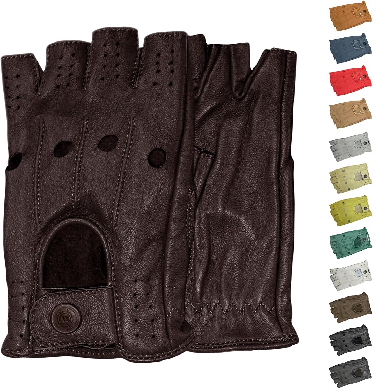 Leren Rijhandschoenen Heren - Half Vingerloos - German Wear