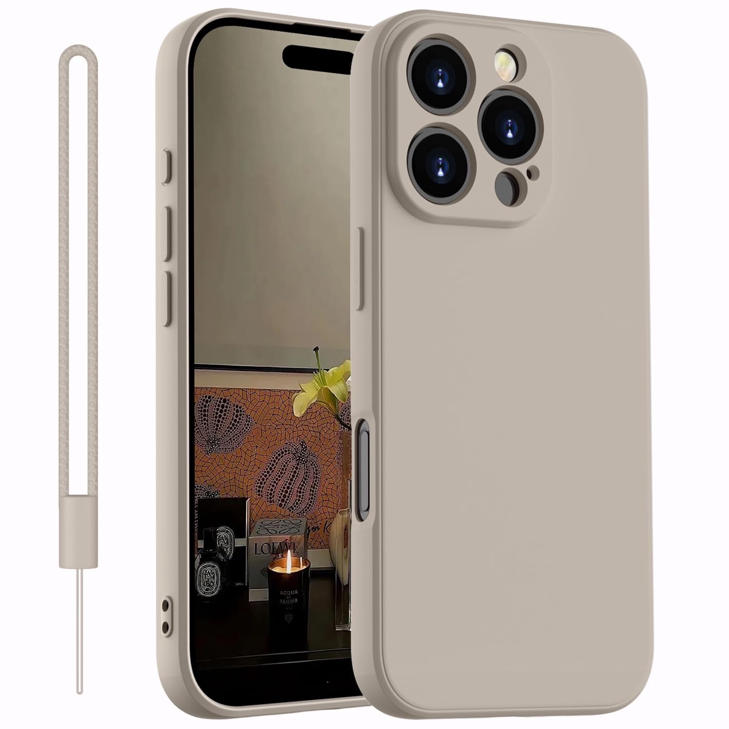 Dunne Siliconen Hoes voor iPhone 16 Pro met Microvezel