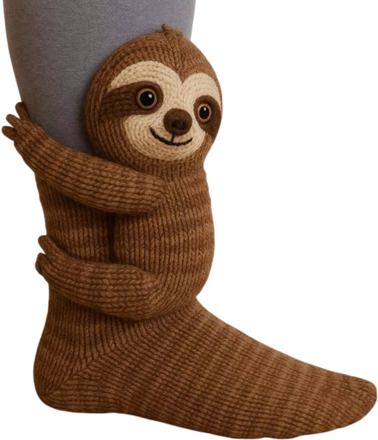 Warme Wintersokken voor Kinderen en Tieners – Schattige 3D Dieren Sokken Dikke Gebreide Antislip Huissokken Luiaard