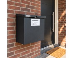 Pakketbrievenbus Modern – Ruime pakketbox voor buiten – Afsluitbaar met slot – Waterdicht en weerbestendig – Veilig pakketontvangst – Donkergrijs – Tobbox