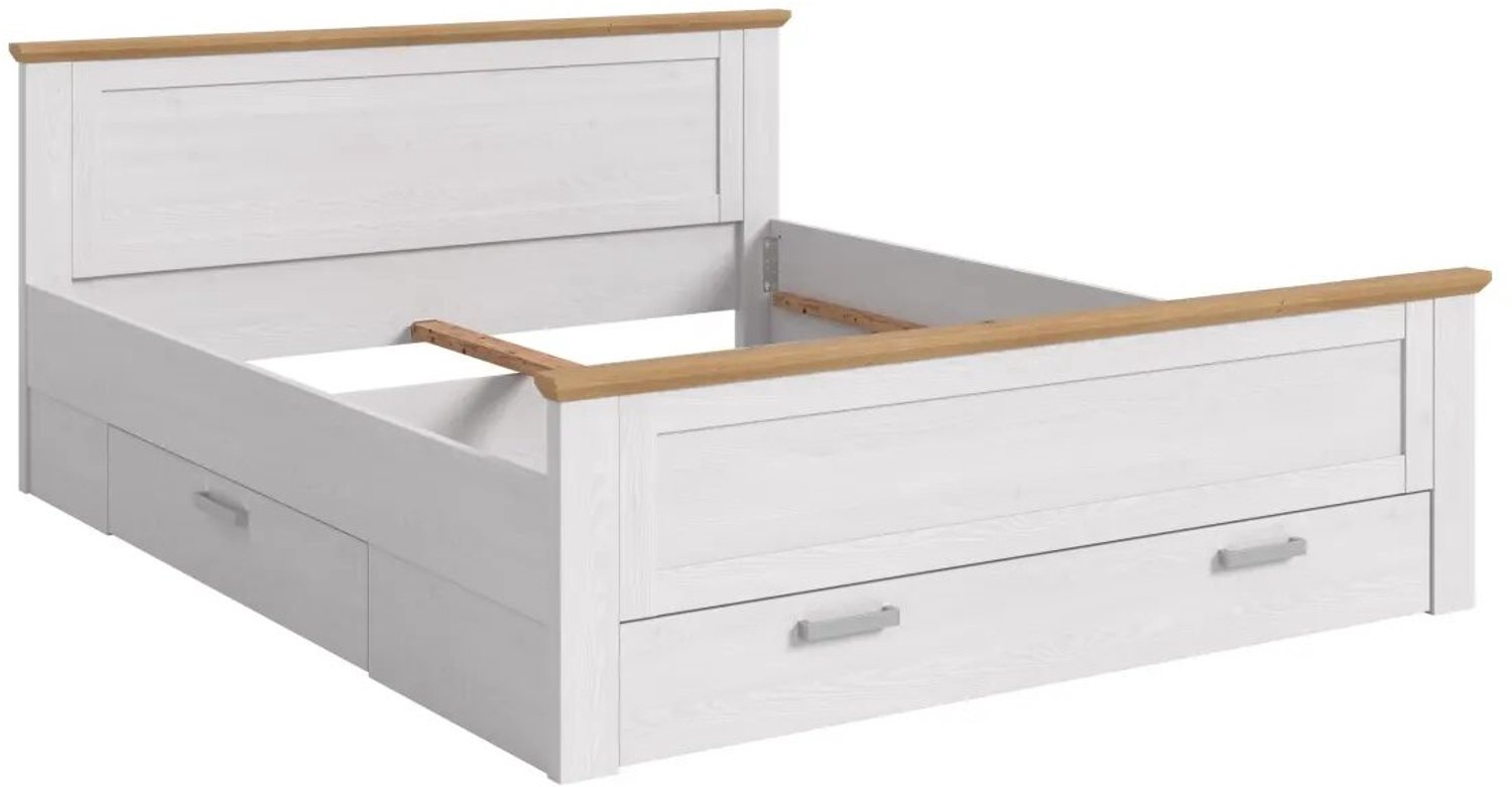 Furnilux Bed 180x200 met onderbed-uitschuifladen - Stijlvol bed met opbergruimte op wielen Wit