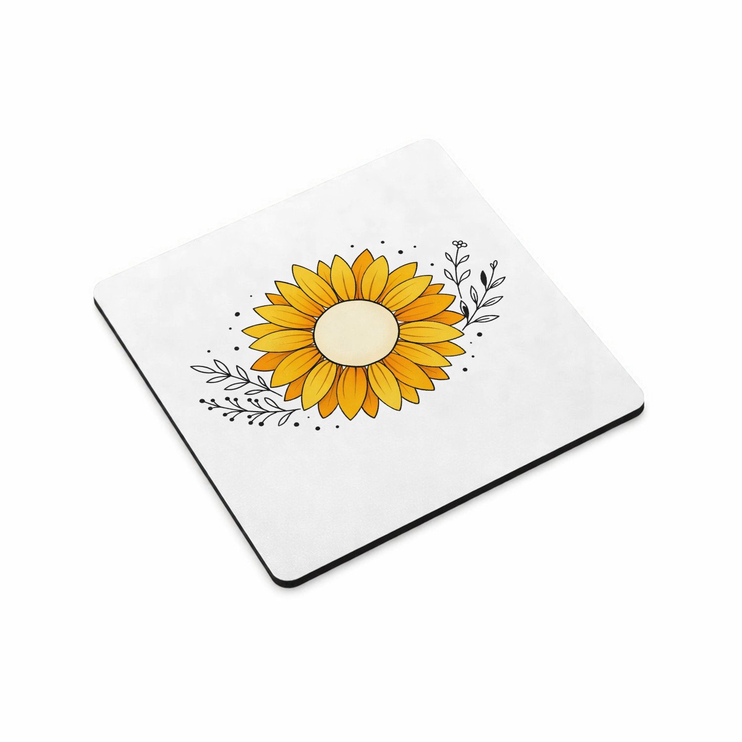 Mr Cadeautjes MDF magnetische fotolijst vierkant 9,5 - design Een rustige, luxe complimentprint met een centraal symbool e | cadeau Wit