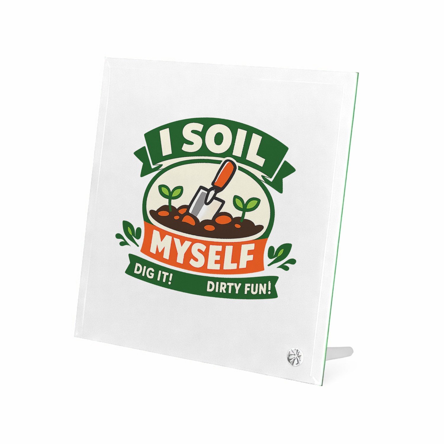 Mr Cadeautjes Glasframe 20 x 20 - design Een grappige cadeauprint rond een tuinier met een speelse wo | cadeau Wit