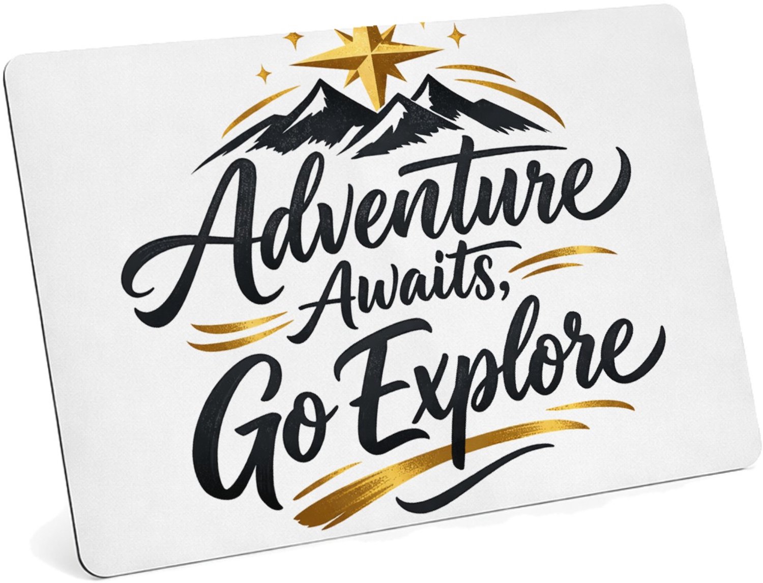 Mr Cadeautjes MDF magnetische fotolijst 28 x 19 - design Een luxe reisquote met een andere natuurlijke ondergrond en | cadeau Wit
