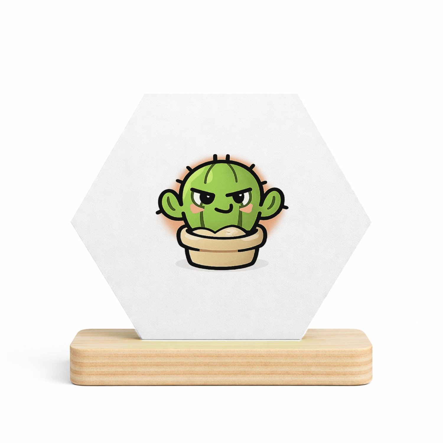 Mr Cadeautjes MDF fotolijst/inleg hexagon 14 x 13 - design Een compact dierenstatement met een andere speelse attitude | cadeau Wit