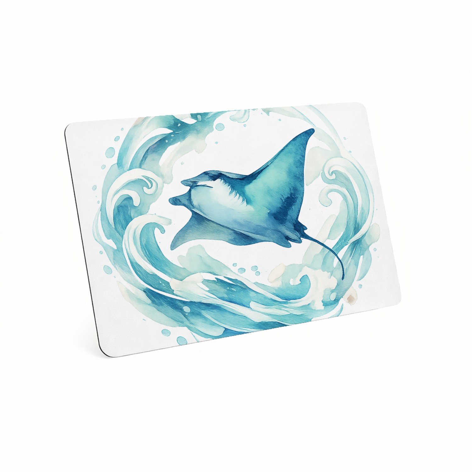 Mr Cadeautjes MDF magnetische fotolijst 28 x 19 - design Een sierlijke wind- en watercirkel rond een vliegende mantar | cadeau Wit