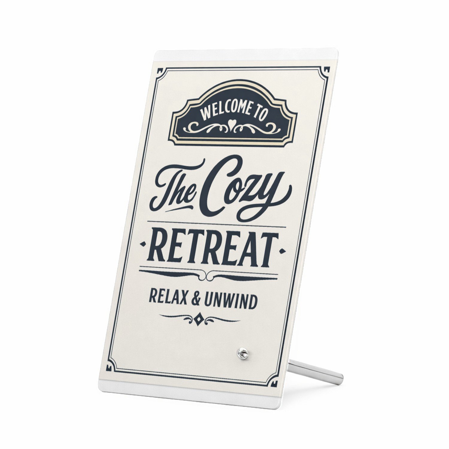 Mr Cadeautjes Glasframe 11 x 16 - design Een elegante 'service-hotel' poster met een speelse thuissfe | cadeau Wit