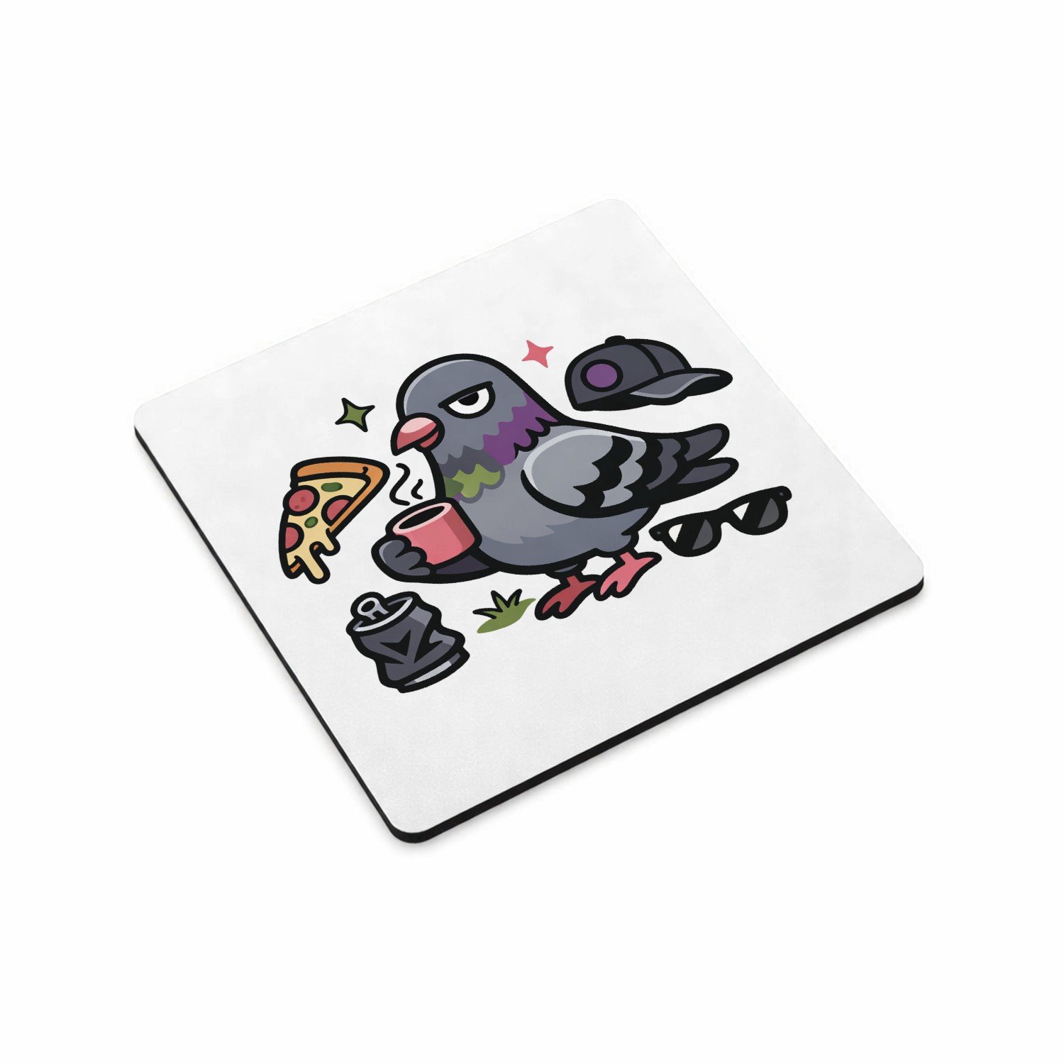 Mr Cadeautjes MDF magnetische fotolijst vierkant 9,5 - design Een speelse woordbeeldcompositie met een huisdier als visuel | cadeau Wit