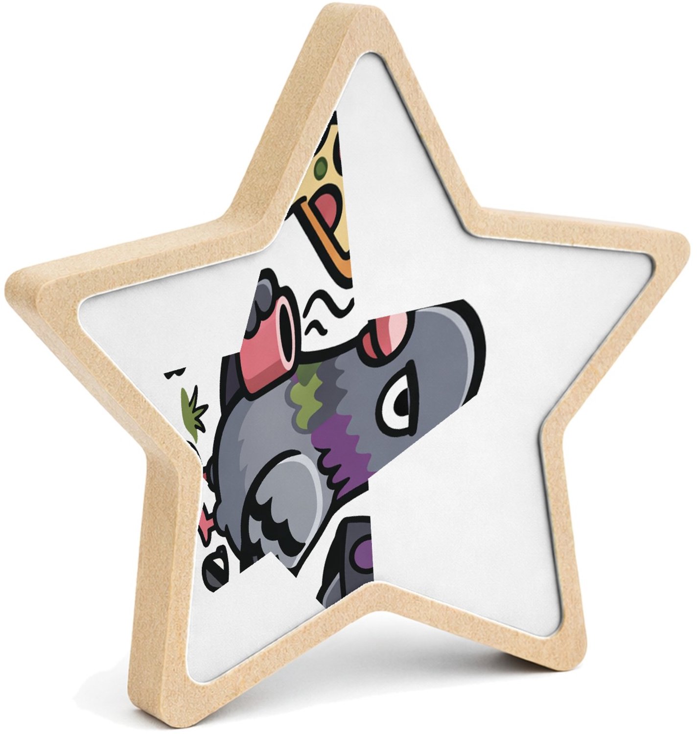 Mr Cadeautjes MDF fotolijst ster 14 x 13,5 - design Een speelse woordbeeldcompositie met een huisdier als visuel | cadeau Wit