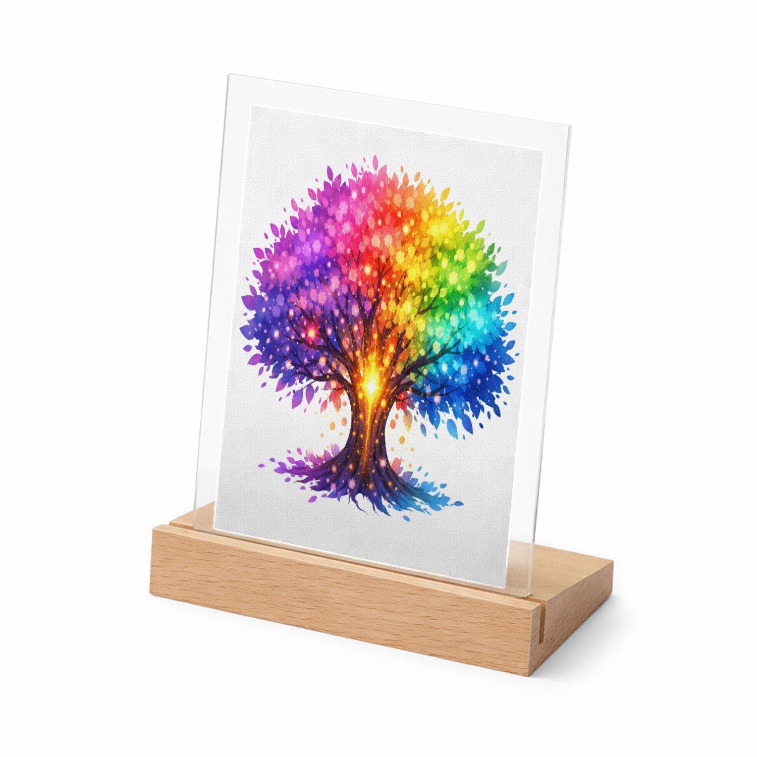 Mr Cadeautjes Glasframe met vaste tekst - design Een fantasierijke vlindercompositie waarin één grote vlinder | cadeau Wit