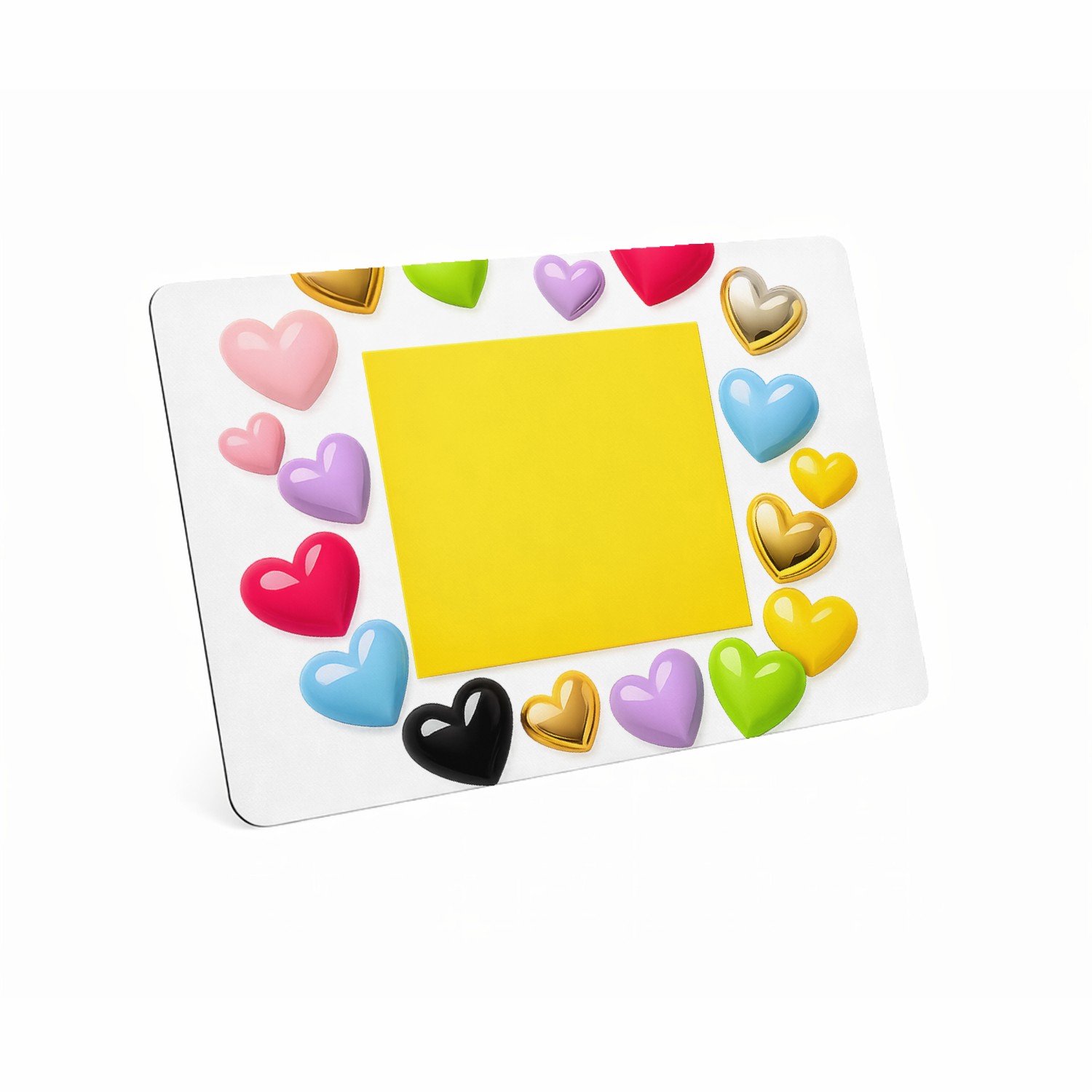 Mr Cadeautjes MDF magnetische fotolijst 28 x 19 - design Een speelse centrale kleurkaart met rondom vrolijke glanzend | cadeau Wit