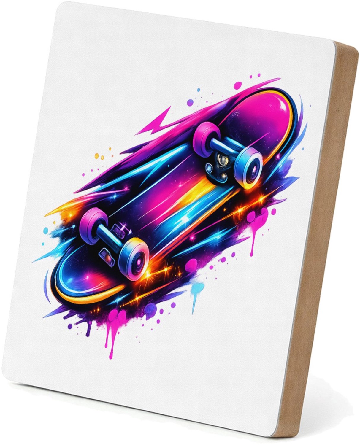 Mr Cadeautjes MDF staande fotolijst 15,2 x 15,2 - design Neon sportenergie met een futuristische uitstraling | cadeau Wit