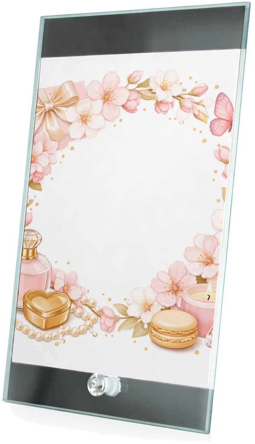 Mr Cadeautjes Glasframe 15 x 23 - design Romantische seizoenskrans met cadeau-gevoel | cadeau Wit