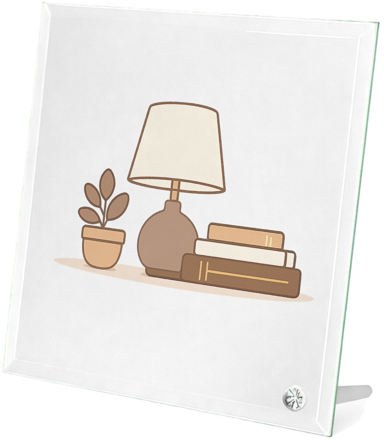 Mr Cadeautjes Glasframe 20 x 20 - design Een zachte woonquote op een minimalistisch woonaccessoire me | cadeau Wit