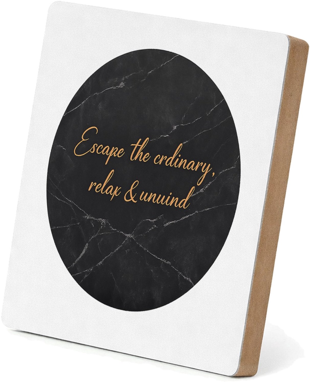Mr Cadeautjes MDF staande fotolijst 15,2 x 15,2 - design Minimalistische wellness-tekst op een rustige natuurachtergr | cadeau Wit