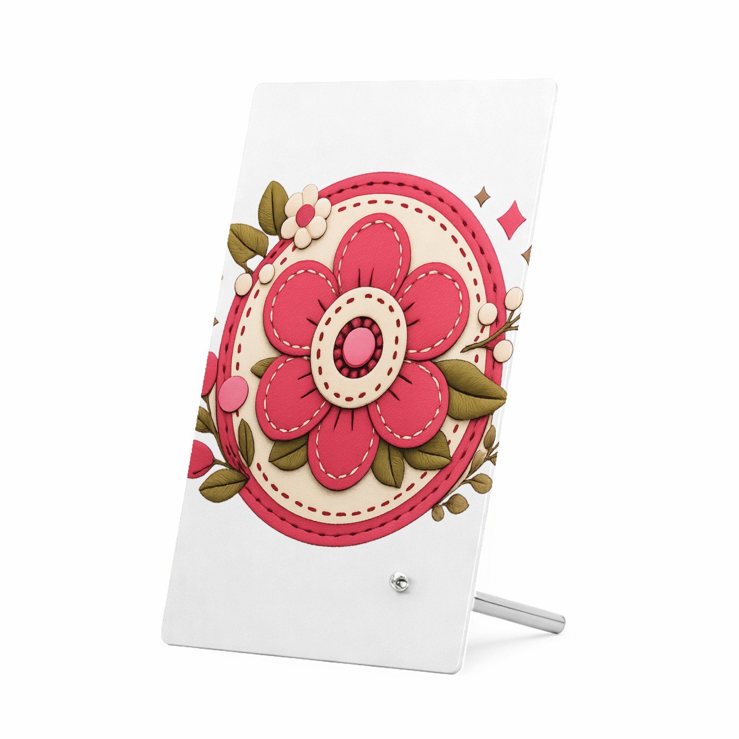Mr Cadeautjes Glasframe 11 x 16 - design Een vrolijke complimentenbadge met retro bloemenkader en cen | cadeau Wit