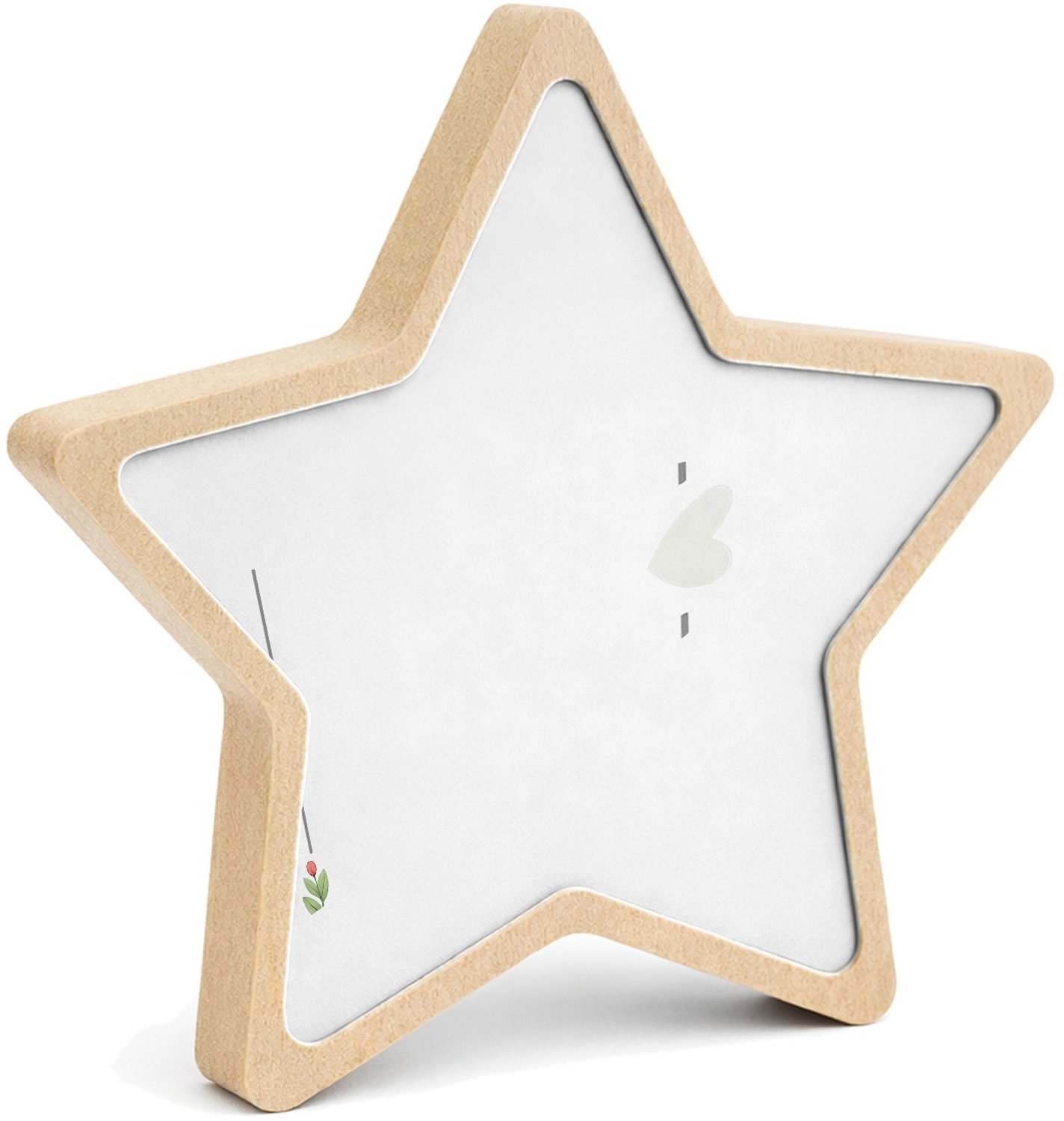 Mr Cadeautjes MDF fotolijst ster 14 x 13,5 - design Een zacht troostontwerp rond een andere emotionele boodschap | cadeau Wit