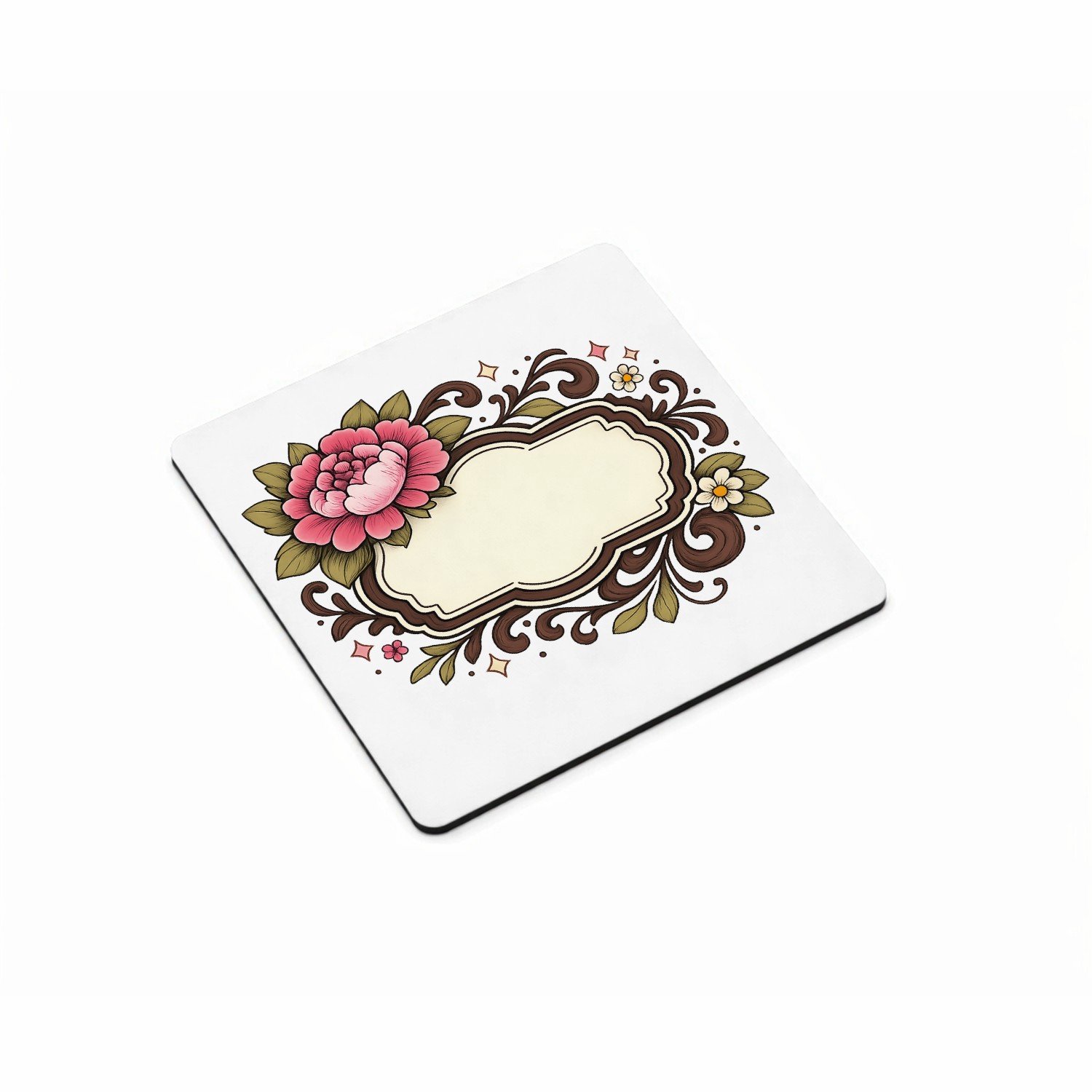 Mr Cadeautjes MDF magnetische fotolijst vierkant 9,5 - design Een warme, persoonlijke complimentkaart in een botanisch kad | cadeau Wit