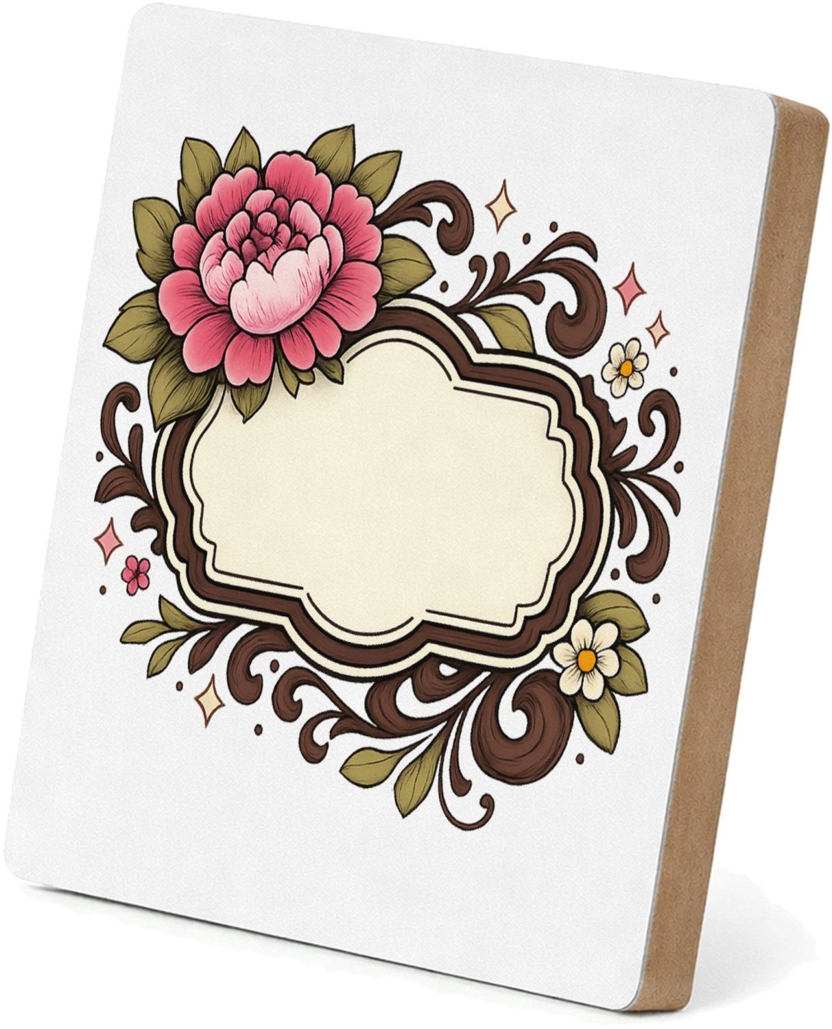 Mr Cadeautjes MDF staande fotolijst 15,2 x 15,2 - design Een warme, persoonlijke complimentkaart in een botanisch kad | cadeau Wit