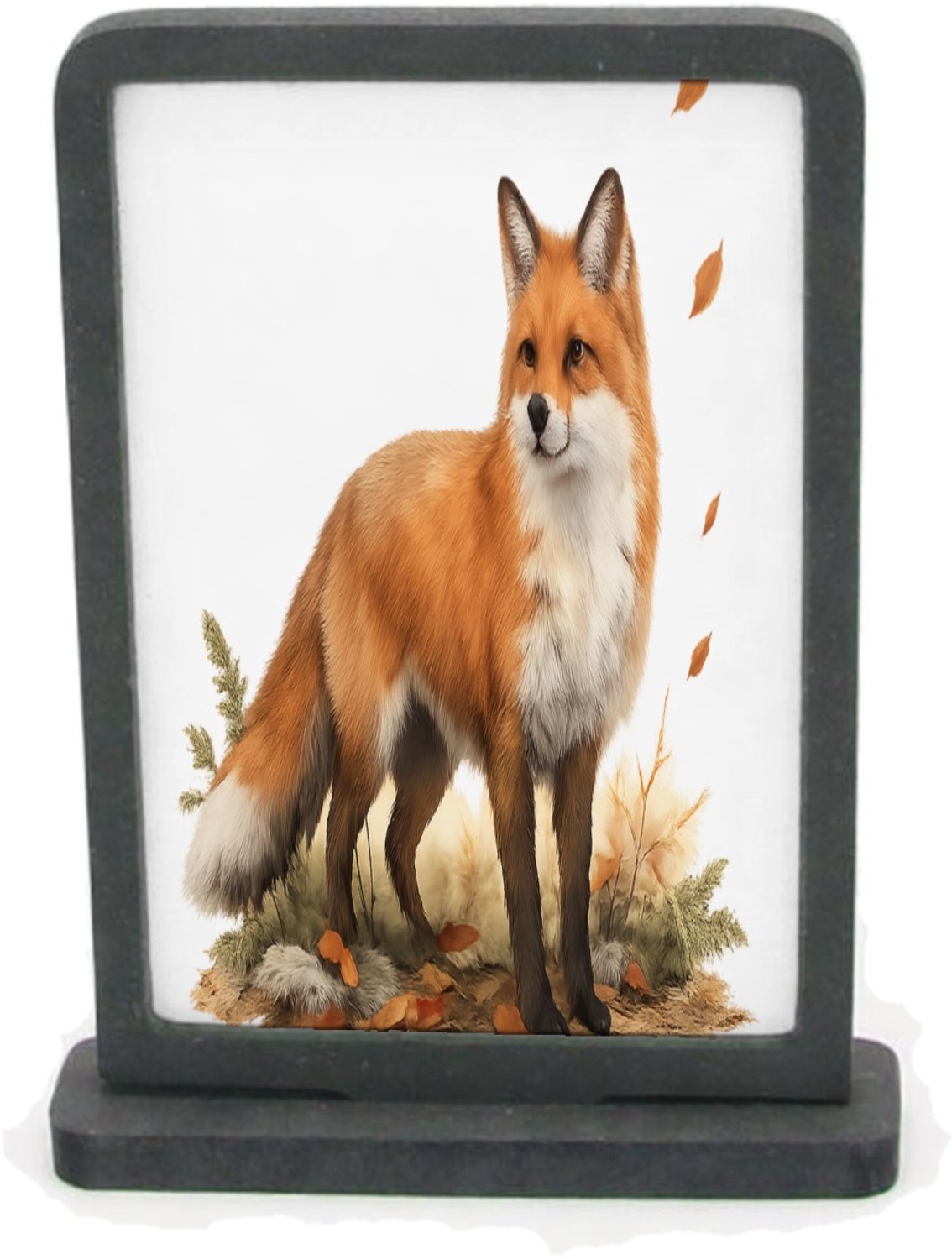Mr Cadeautjes Houten fotolijst rechthoek met MDF inleg - design Sfeervolle bosavond met een enkele sterke hoofdfiguur en war | cadeau Wit