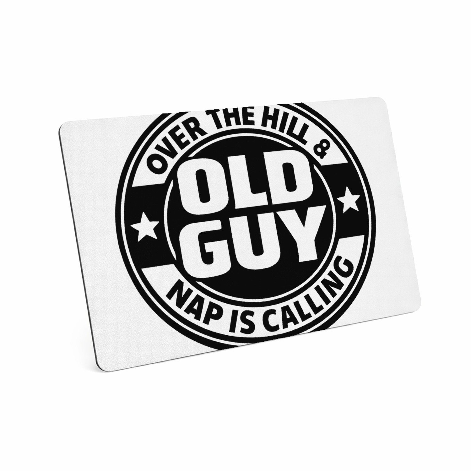 Mr Cadeautjes MDF magnetische fotolijst 28 x 19 - design Retro embleem met stoere levensfase-grap | cadeau Wit