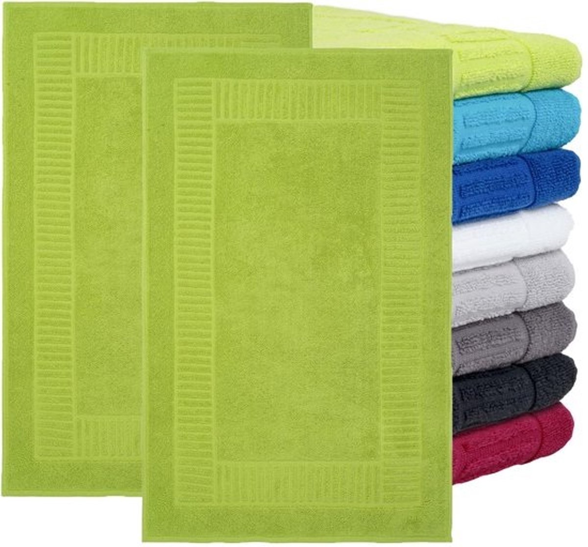 Set van 2 badmatten - 50 x 80 cm - 100% katoen - sneldrogend