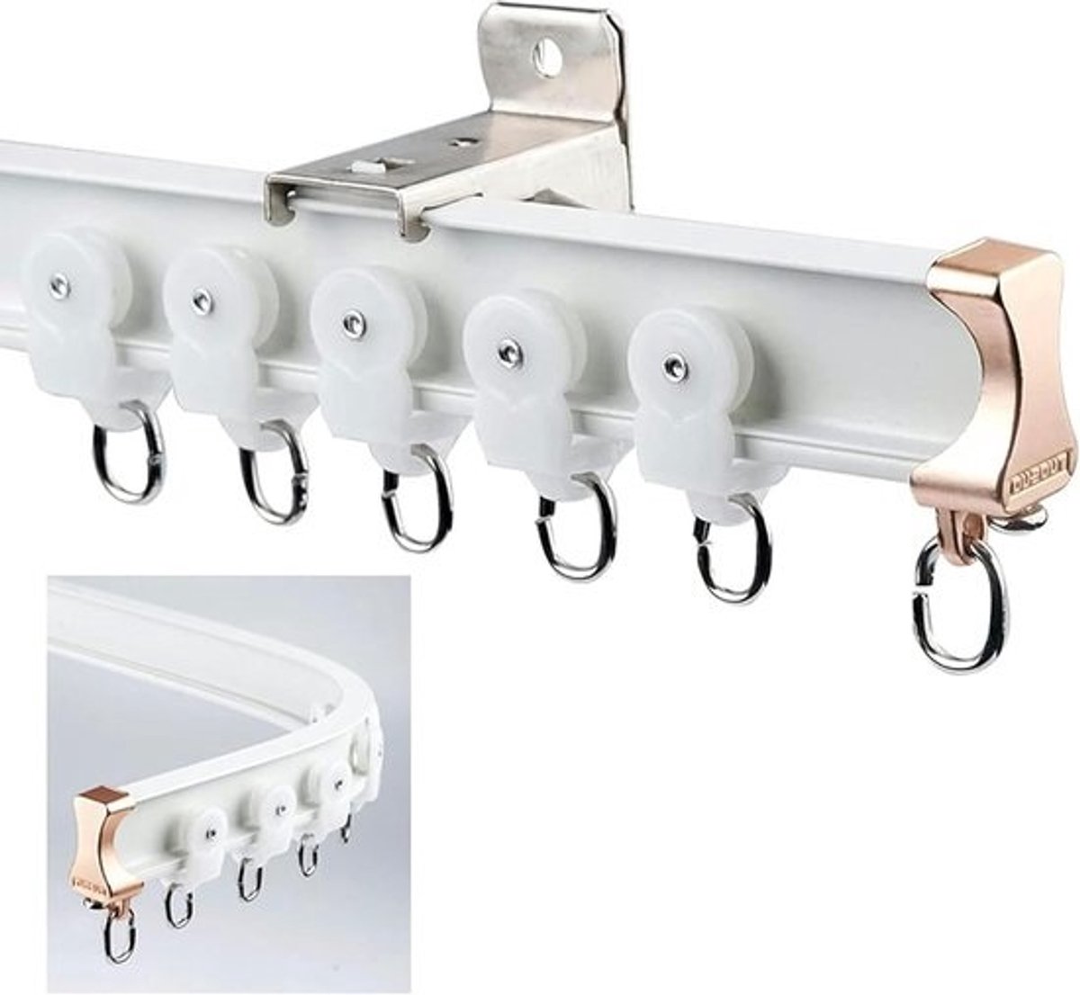 Opvouwbaar gordijnrailsysteem voor plafond en wandmontage - Flexibel en stil in gebruik