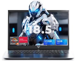 ACEMAGIC AX18Pro 18,5'' FHD-laptop - AMD Ryzen 5 7430U - 16 GB DDR4 RAM 512 GB SSD - Windows 11 Pro - Wifi 6 - Grijs