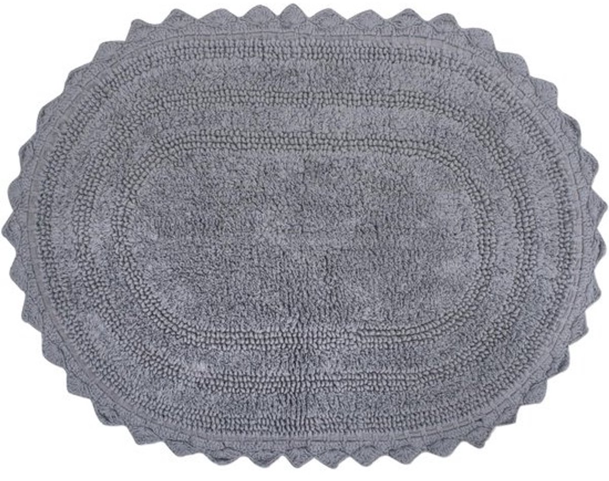 Omkeerbare badmat, ovaal, 43 x 61 cm, grijs