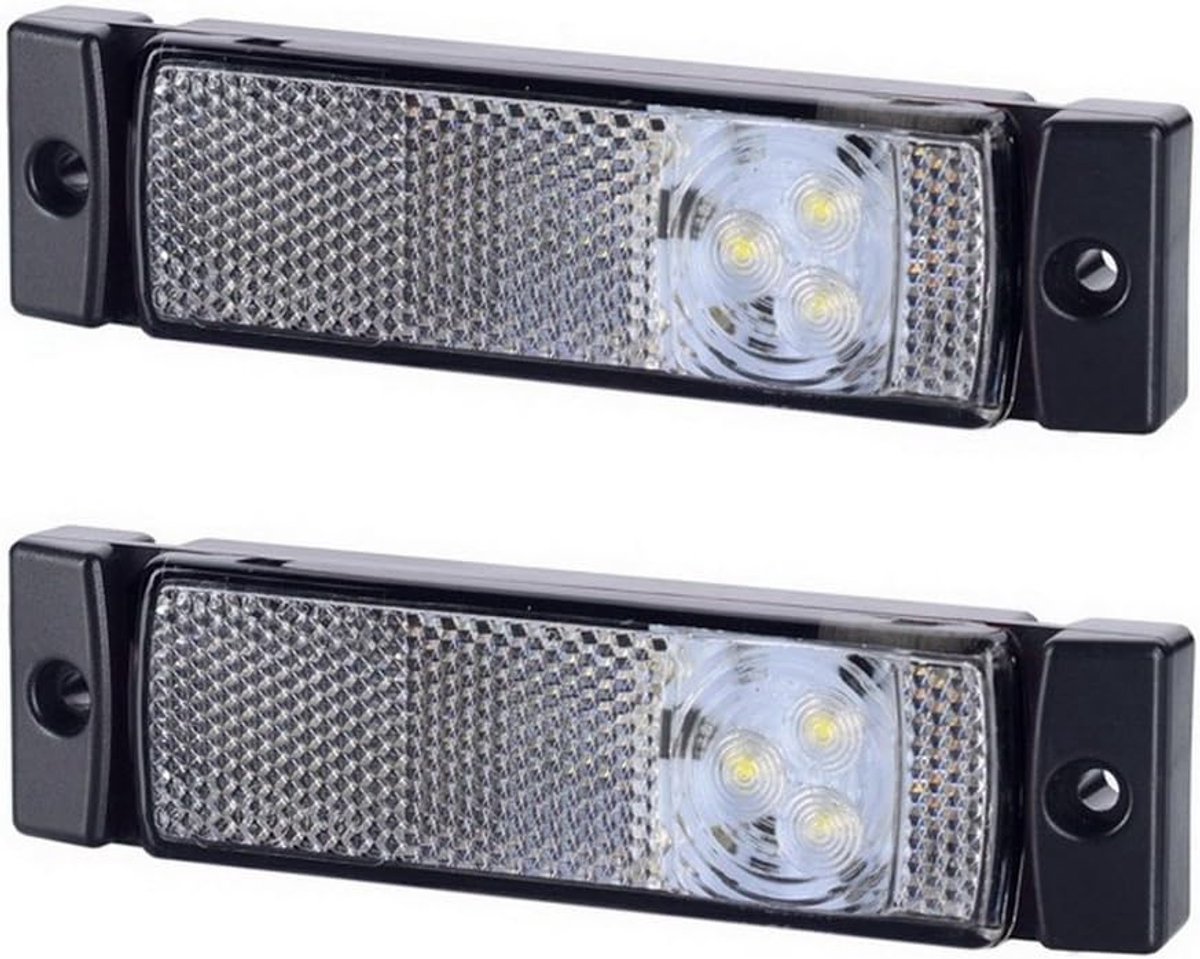 2 x 3 SMD LED wit breedtelicht zijlamp met reflector 12V 24V E-keurmerk positielamp auto vrachtwagen auto lamp lamp licht universeel