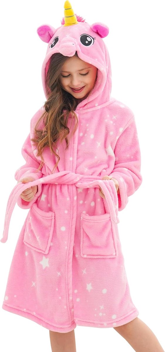 Badjas voor Meisjes Zachte Fleece Badjassen met Capuchon