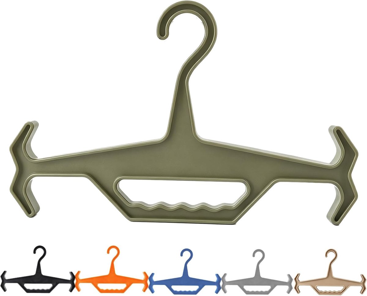 Kleerhanger, robuuste kapstok met hoog draagvermogen, met comfortabele handgreep, ideaal voor gebruik buitenshuis (groen)