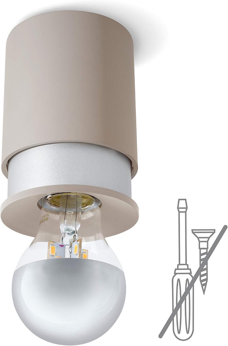 Plafondlamp E27 zonder boren – hangt aan een bestaande plafondhaak