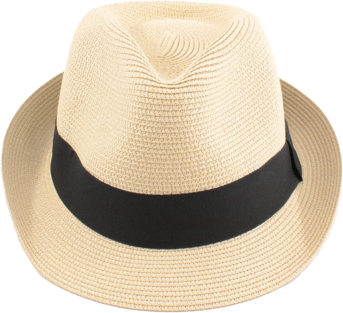 Panama-hoed, uniseks, strohoed, voor dames en heren, korte rand, zomerhoed, zonnebescherming, UPF 50+, Fedora strandhoed