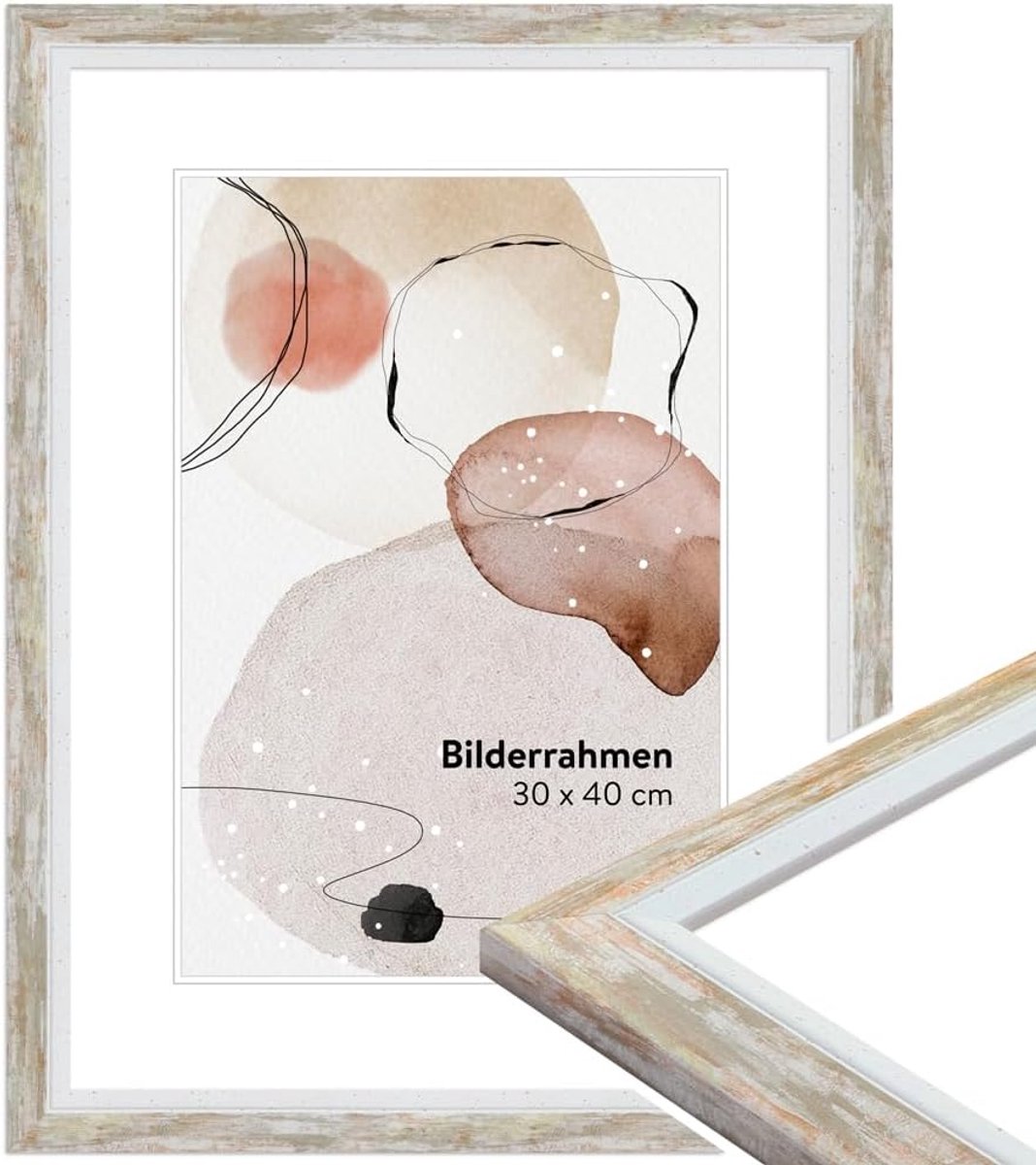 Fotolijst taupe hout, fotolijst 20x30 cm, frame modern stijl