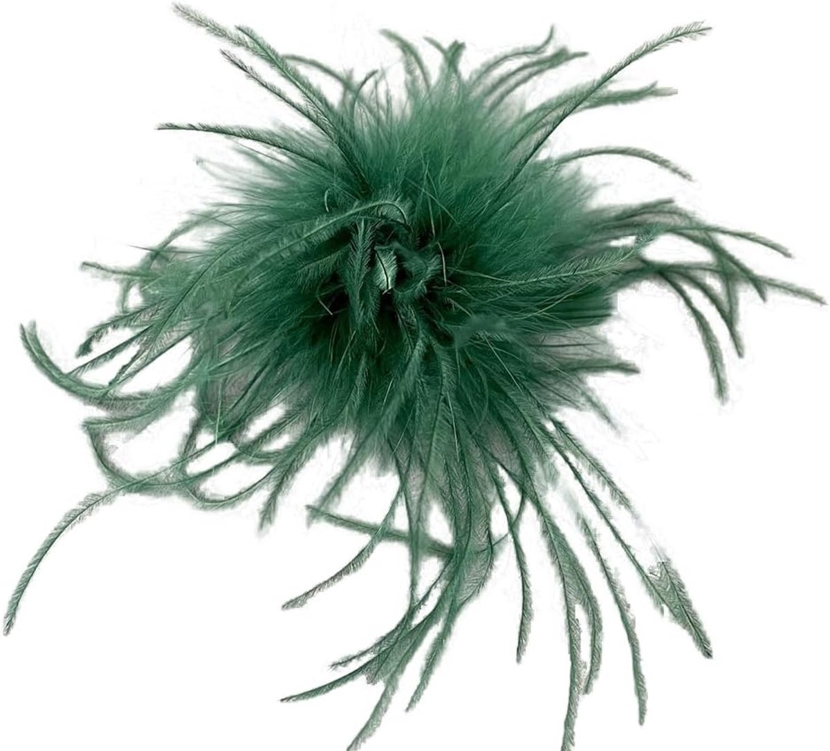 2 stuks verenbroche voor vrouwen en meisjes, natuurlijke struisvogelveer, speldjes, jurk, accessoires, haaraccessoire, fascinators, hoofddeksel voor bruiloft, feest, festival, donkergroen