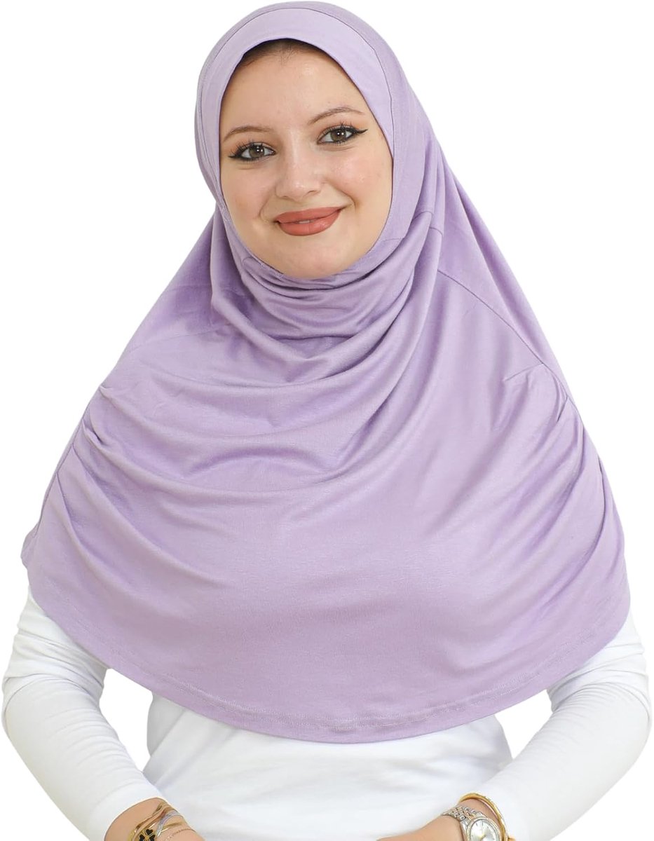 Kant-en-Klare Hijab voor Dames, Instant Moslim Tulband, Zachte Sjaal voor Gebed, Lange Islamitische Hijabs, Bescheiden Kleding, Jersey Abaya