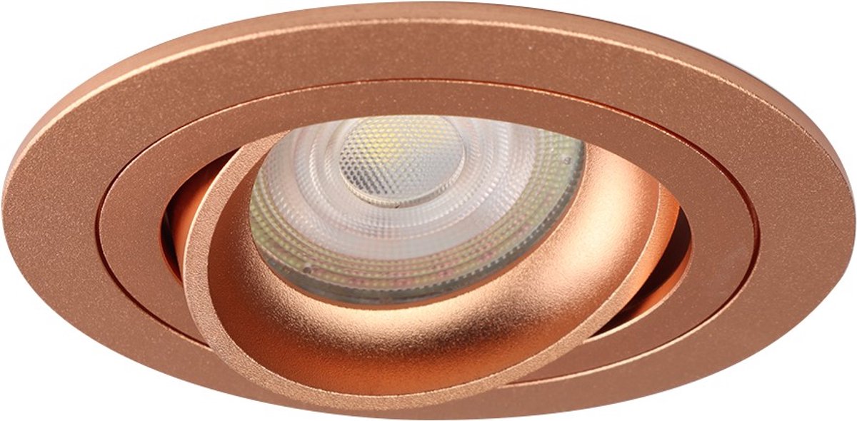 Platte inbouwspot Jude rond koper - 4000K - dimbaar - zaagmaat 80-82mm