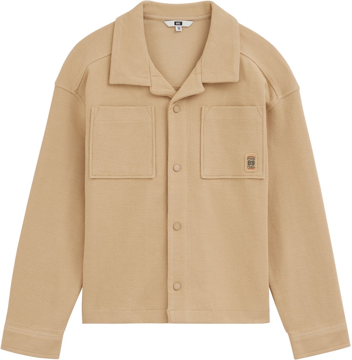 WE Fashion Jongens overhemd met structuur en patch